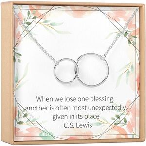 Dear Ava Miscarriage Gift Necklace: Loss of Infant, Baby, Child Silver